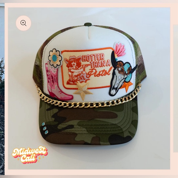 Hotter Than a Pistol Camo Midwest Cali Trucker Hat - Picture 3 of 4